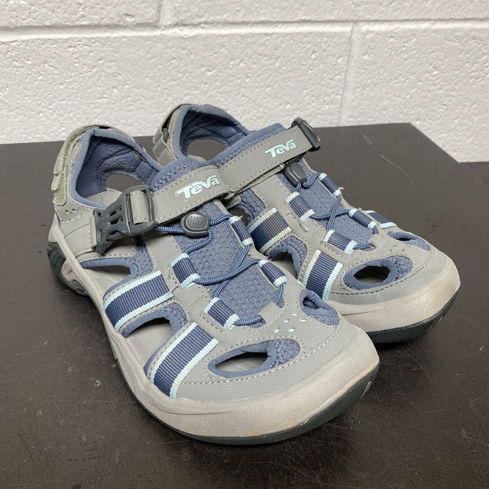 TEVA Women's Anatomic Bed Shoe Pad Trail Hiking Sandals Gray Blue , size  US 6.5